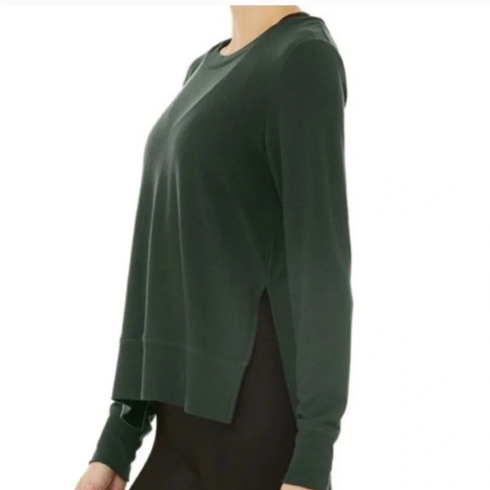 Also yoga glimpse forest green pullover sweater S